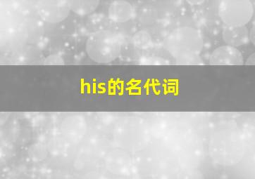 his的名代词