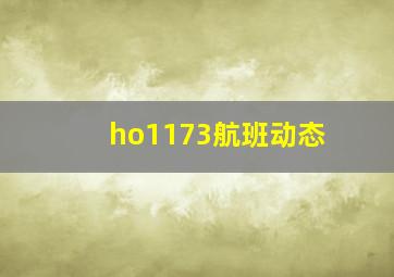 ho1173航班动态