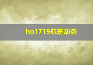 ho1719航班动态