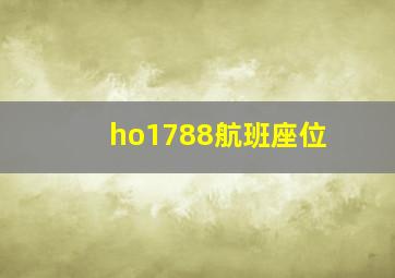 ho1788航班座位