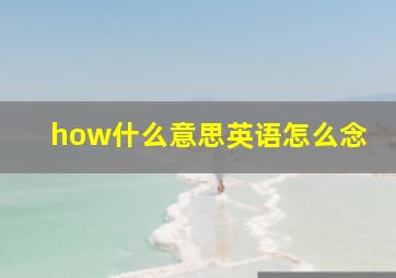 how什么意思英语怎么念