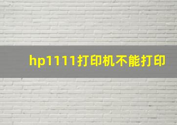 hp1111打印机不能打印