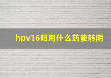 hpv16阳用什么药能转阴