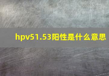 hpv51.53阳性是什么意思