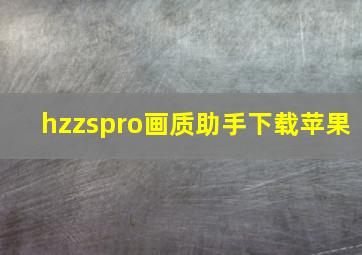 hzzspro画质助手下载苹果