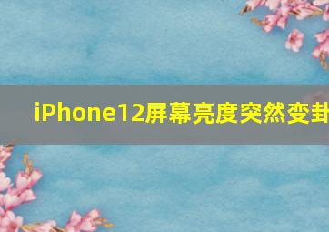 iPhone12屏幕亮度突然变卦