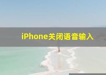 iPhone关闭语音输入