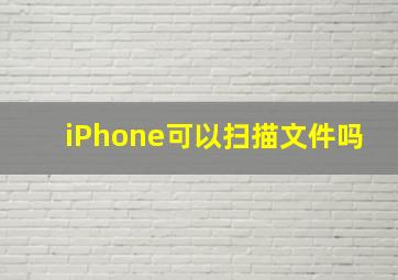 iPhone可以扫描文件吗