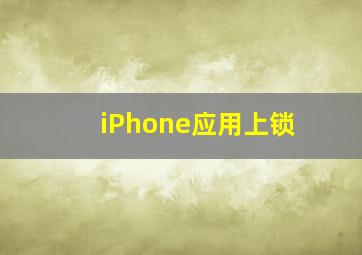 iPhone应用上锁