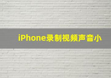 iPhone录制视频声音小