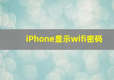 iPhone显示wifi密码