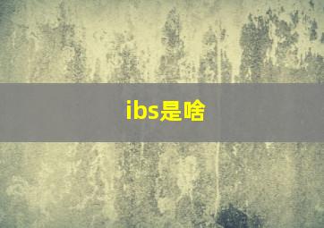 ibs是啥