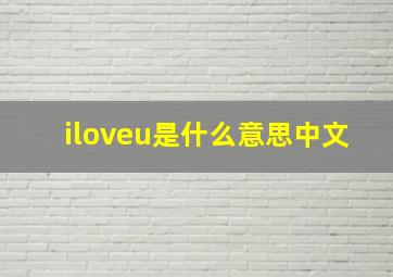 iloveu是什么意思中文