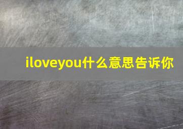 iloveyou什么意思告诉你