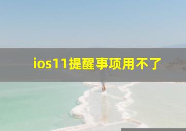 ios11提醒事项用不了