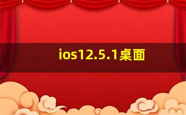 ios12.5.1桌面