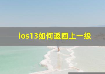 ios13如何返回上一级