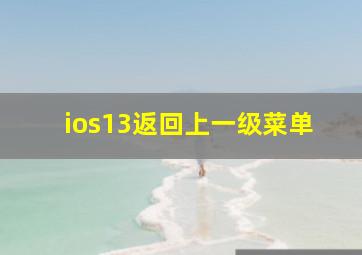 ios13返回上一级菜单