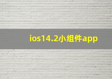 ios14.2小组件app