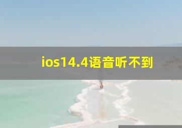 ios14.4语音听不到