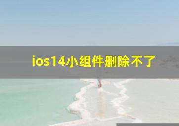 ios14小组件删除不了