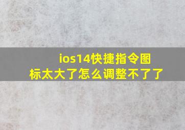 ios14快捷指令图标太大了怎么调整不了了