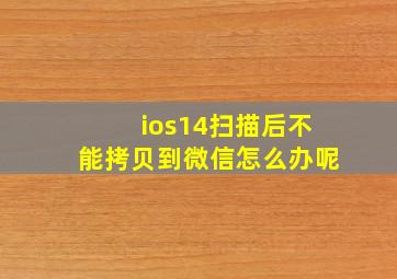 ios14扫描后不能拷贝到微信怎么办呢