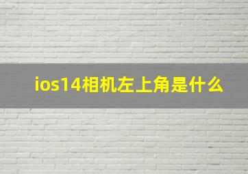 ios14相机左上角是什么