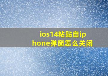 ios14粘贴自iphone弹窗怎么关闭