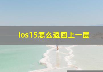 ios15怎么返回上一层