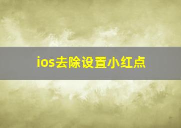 ios去除设置小红点