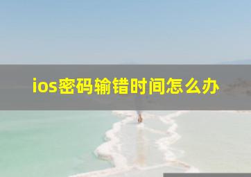 ios密码输错时间怎么办