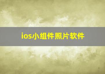 ios小组件照片软件