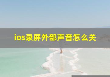 ios录屏外部声音怎么关