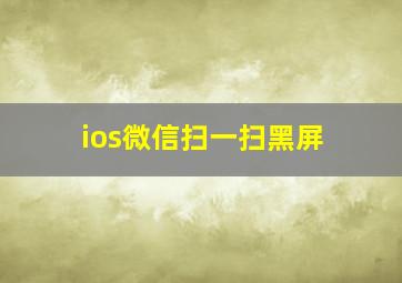 ios微信扫一扫黑屏