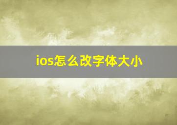 ios怎么改字体大小