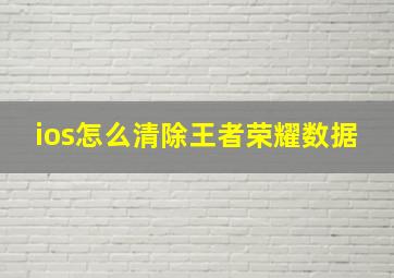 ios怎么清除王者荣耀数据