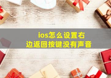 ios怎么设置右边返回按键没有声音