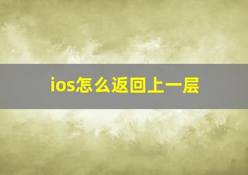 ios怎么返回上一层