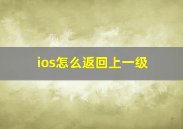 ios怎么返回上一级