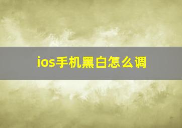 ios手机黑白怎么调