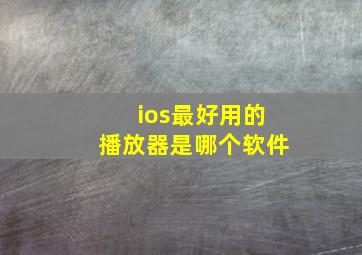 ios最好用的播放器是哪个软件