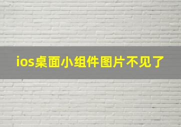 ios桌面小组件图片不见了