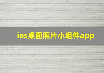 ios桌面照片小组件app