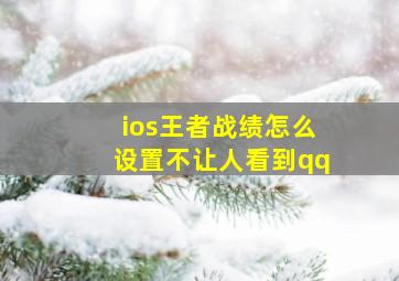 ios王者战绩怎么设置不让人看到qq