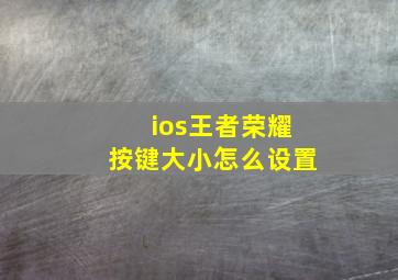 ios王者荣耀按键大小怎么设置