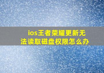 ios王者荣耀更新无法读取磁盘权限怎么办