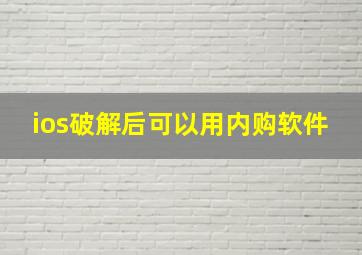 ios破解后可以用内购软件