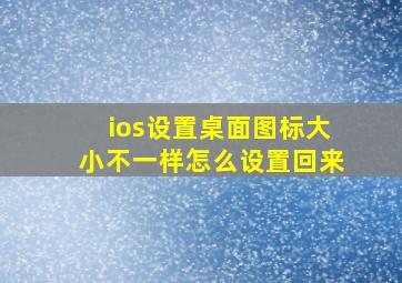 ios设置桌面图标大小不一样怎么设置回来