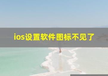 ios设置软件图标不见了